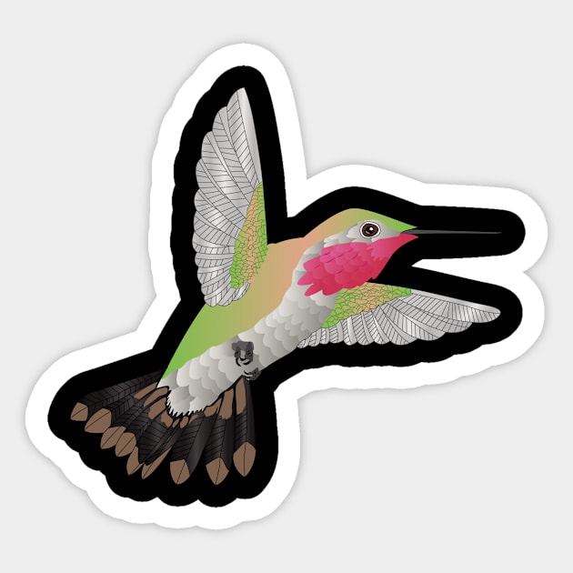 Hummingbird - Pink Sticker by Pet & Nature Lovers